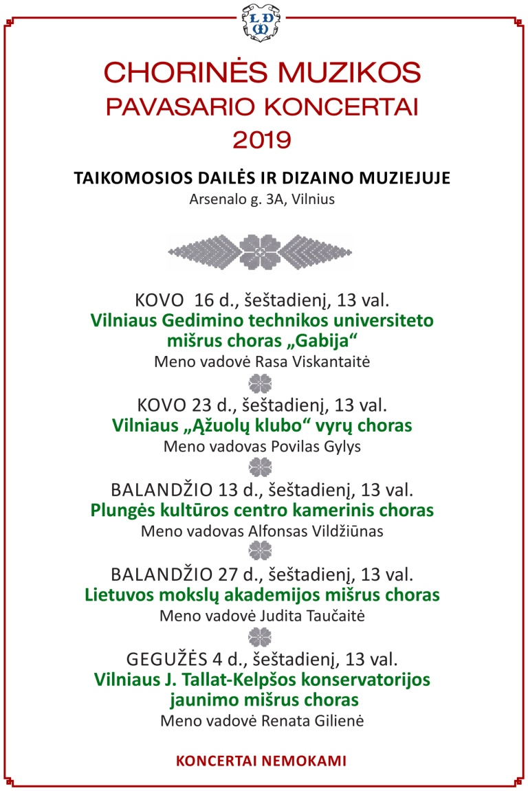 Chorinės muzikos pavasario koncertai